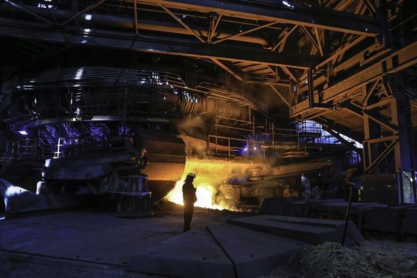 Une usine de British Steel à Scunthorpe, en Grande-Bretagne.