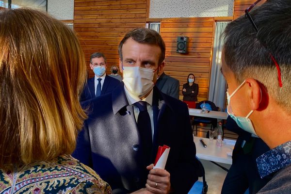 Emmanuel Macron lors de sa venue en Creuse en janvier 2022