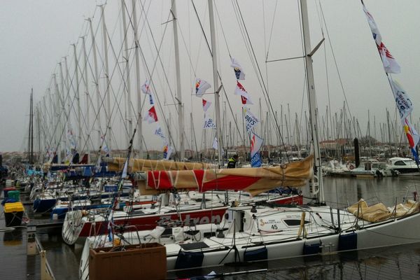 Les bateaux de la Solo Arrimer avant le départ des Sables d'Olonne