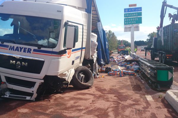 Accident de poids-lourd à Amilly (Loiret) 