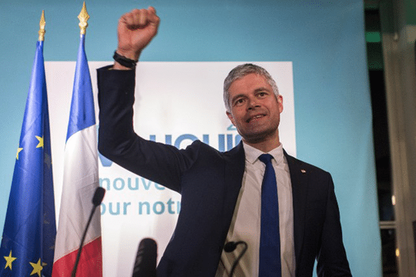 Lauretn Wauquiez à l'annonce des résultats du second tour de scrutin des élections régionales en Auvergne Rhône-Alpes