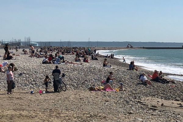 La plage du Havre est prise d'assaut depuis le retour du beau temps au Havre (Seine-Maritime). 