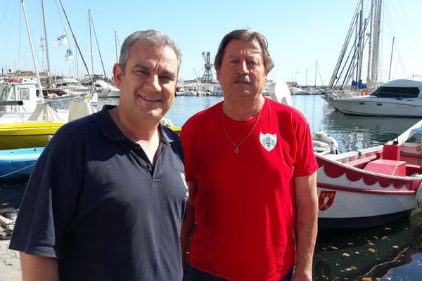 Frédéric Soulié et Tonin Ollès sur le port de l'Estaque à Marseille