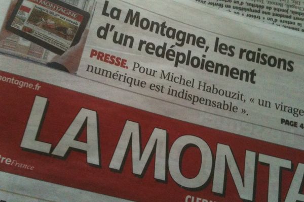 La Montagne annonce en première page son plan de restructuration. Le titre n'est pas en grève contrairement à plusieurs autres journaux du groupe Centre-France.