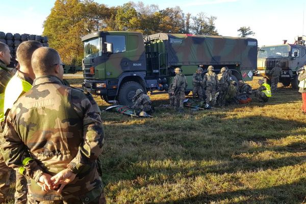 Le 511e Régiment du Train en entrainement à La Courtine (Creuse), ce jeudi 26 octobre 2017.