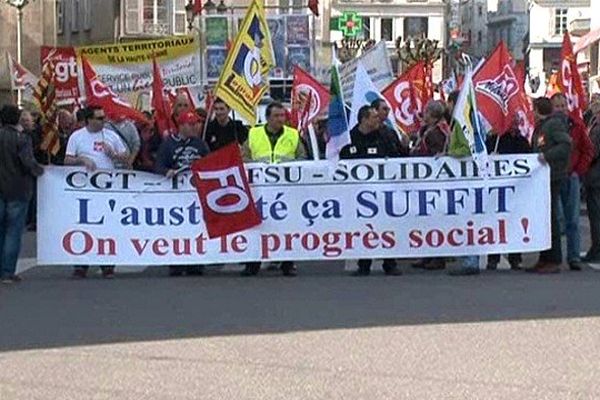 Manifestation à Limoges ce matin contre le Pacte de Responsabilité