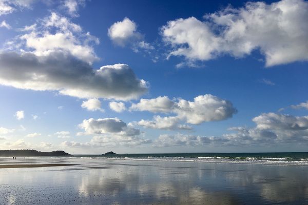 Plage de la Ville Berneuf à Pléneuf-Val-André (22) en janvier 2020