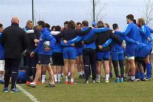 Frontignan (Hérault) - le MHR à l'entraînement avant sa rencontre contre Toulouse - février 2016.