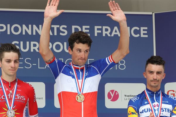 Anthony Roux, champion de France de cyclisme sur Route, le 1er juillet 2018.