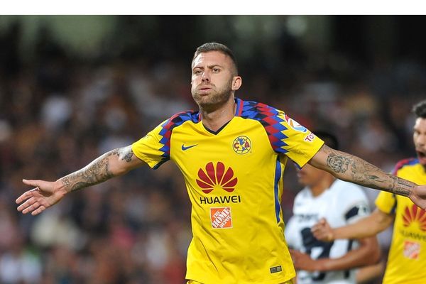 Jérémy Ménez célèbre un but lors d’un match du Club América face aux Pumas à Mexico City, en mai 2018.