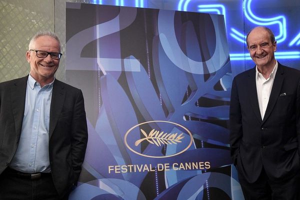 Thierry Frémaux et Pierre Lescure ce 3 juin lors de l''annonce de la "sélection officielle" du Festival de cannes 2020