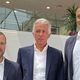 Florian Maurice, nouveau directeur sportif de l'OGC Nice, Jean-Pierre Rivère, président et Franck Haise, nouvel entraîneur.