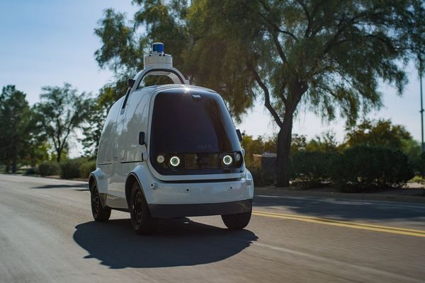 11 Février 2019. Une voiture autonome sur une route de l'Arizona aux Etats-Unis. 