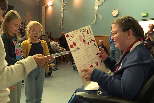 Le retour au pays à Verneuil d'Avre et d'Iton (27) d'Aurélie Aubert, la championne paralympique 2024 de Boccia