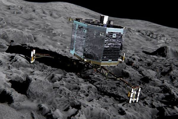 Image de synthèse de Philae après son atterrissage 