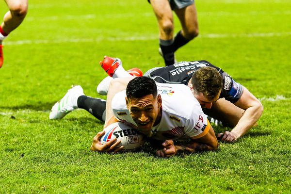 Israel Folau pour les Dragons Catalans contre les Castlerford Tiger à Perpignan, le 15 février dernier