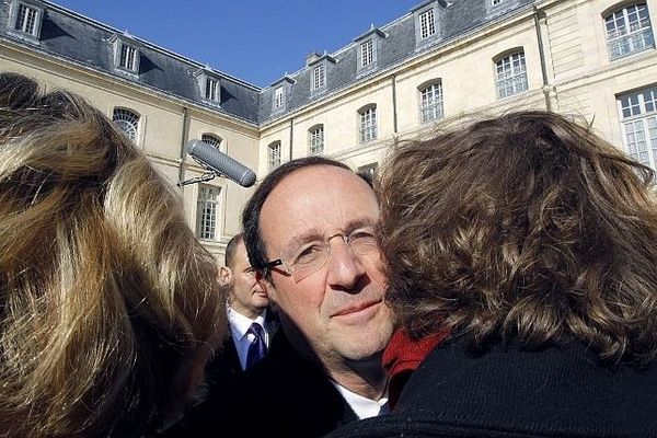 Francois Hollande à Dijon pendant la campagne présidentielle, en février 2012  