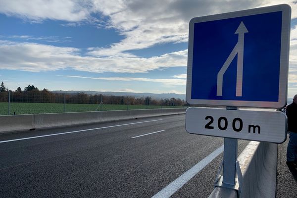 A Chamboret, inauguration d'un tronçon de dépassement ce matin sur la RN 147 qui relie Limoges à Poitiers via Bellac.