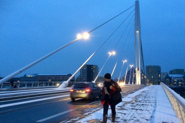 Le pont Tabarly à Nantes, février 2018