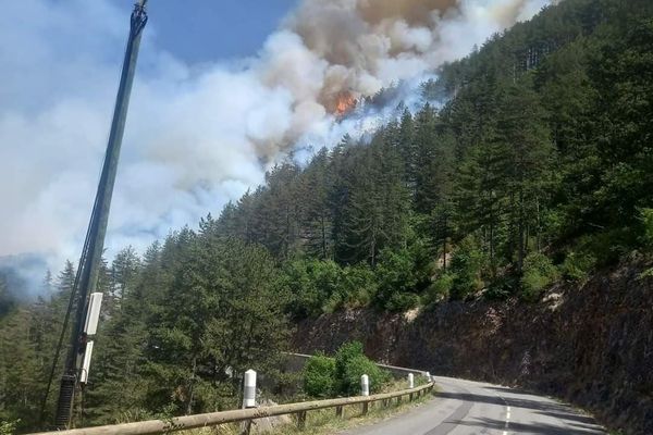 Un feu de forêt s'est déclaré sur la commune du Mas-Saint-Chély  au lieu-dit Cabrières en Lozère. Une centaine de pompiers sont sur place.