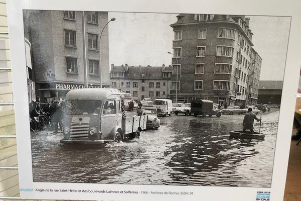 En 1966, plusieurs quartiers de Rennes se retrouvent sous les eaux