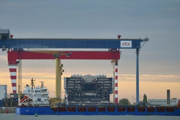 Le chantier du paquebot géant Oasis 4 en construction chez STX France à Saint-Brevin-les-Pins, près de Saint-Nazaire - 20/10/2016