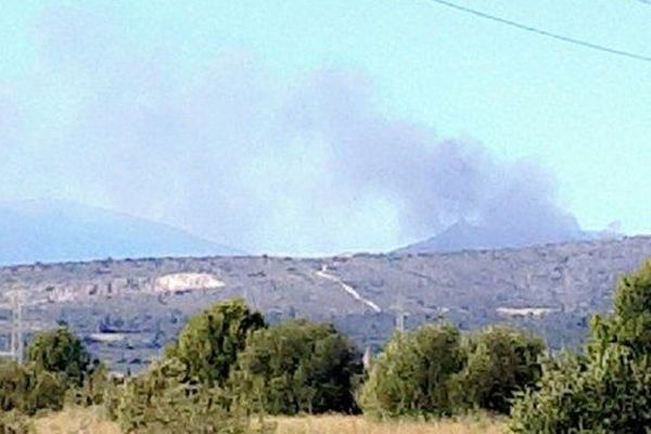 Le feu a ravagé environ 5 hectares au col de la Dona sur la commune de Calce, dans les Pyrénées-Orientales - 22 août 2016