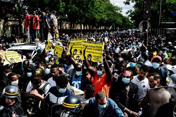 Le 20 juin, à Paris, lors du deuxième acte de la manifestation des sans-papiers.