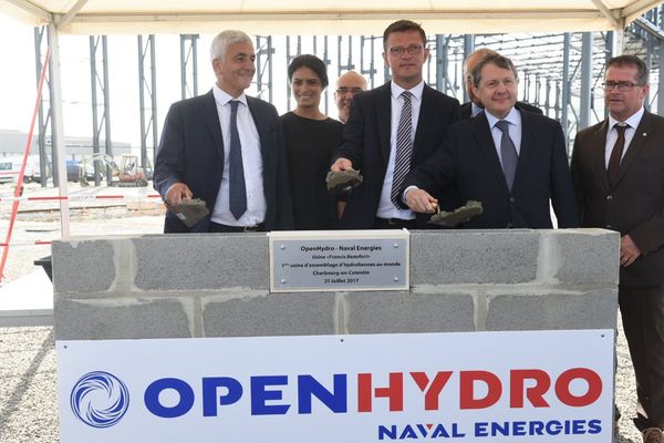 Pose de la "première pierre" ce vendredi de l'usine d'hydroliennes à Cherbourg