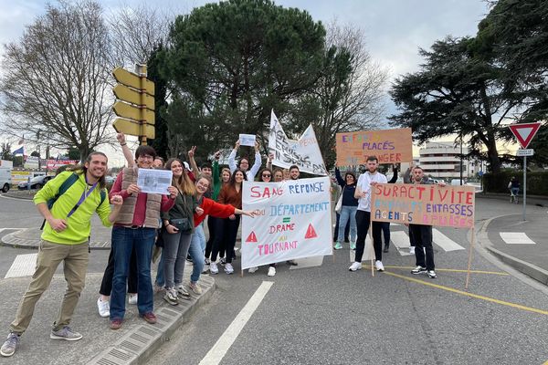 Le personnel du Centre Départemental de l'Enfance et de la Famille de Toulouse manifeste pour dénoncer leurs conditions de travail