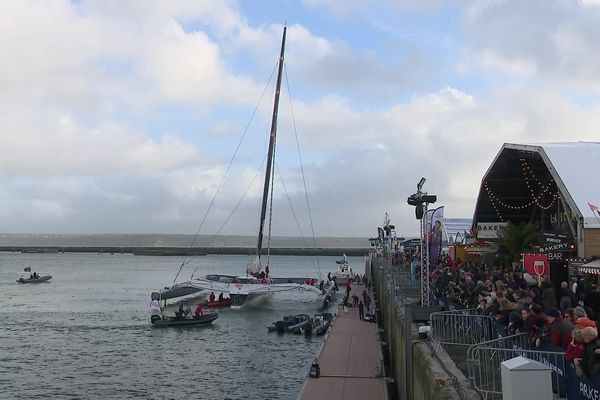 Arrivée des maxi-trimarans Ultim ce 29 décembre 2023 à Brest (photo d'illustration)