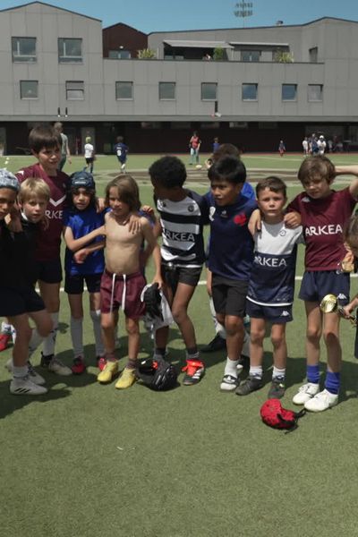 Les enfants de l'école de rugby de Bègles