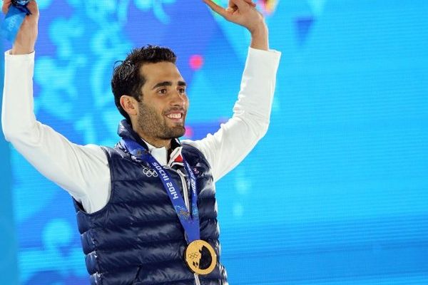 Martin Fourcade compte bien remonter sur la plus haute marche du podium.Sotchi le 11 février 2014.