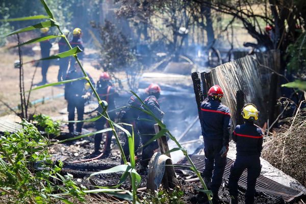 Claira (Pyrénées-Orientales) - plusieurs feux de végétation attisés par la tramontane ont mobilisé les pompiers ce week-end - 23 juin 2024.