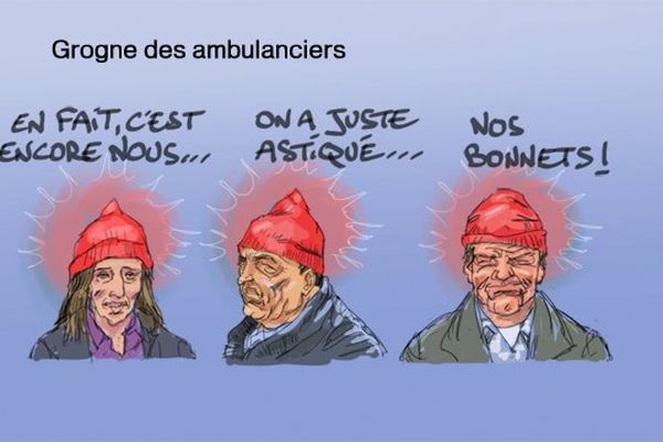 Manifestation des ambulanciers, vu par Christophe d'Amiens d'Hébécourt