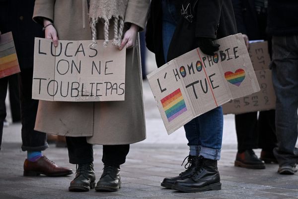 Rassemblement en hommage à Lucas, à Golbey dans les Vosges, le 15 janvier 2023.