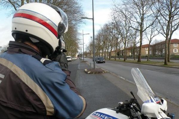 Motard de la brigade motocycliste de la police de Limoges