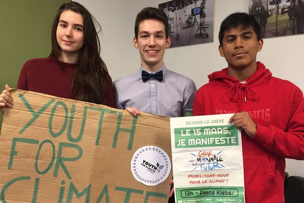 Lisa, Samuel et Nathanaël participent à la grève pour le climat du 15 mars 2019