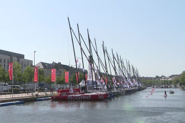 Les voiliers class 40 depuis le bassin Saint-Pierre à Caen (édition 2023)