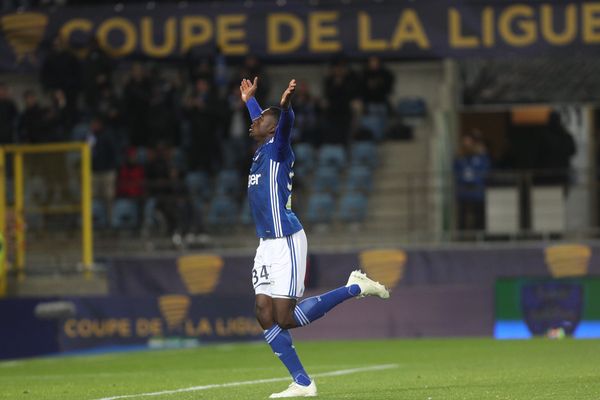 La joie de Youssouf Fofana, en 1/16e de finale de Coupe de la Ligue contre Lille le 30 octobre 2018