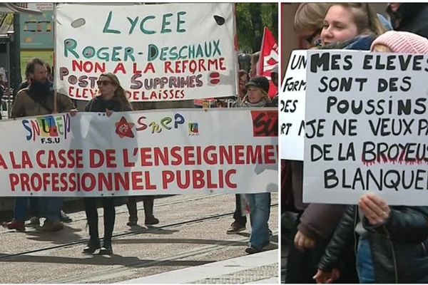 Près de 250 manifestants ont marché à Grenoble contre les réformes Blanquer.