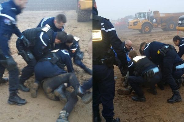 Images de l'arrestation d'Anatole diffusée par les militants sur les réseaux sociaux.