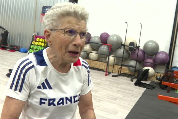 Micheline Bailly, 82 ans, 4 eme au Championnat d'Europe du 100 m des plus de 80 ans