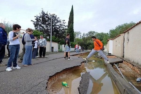 Grabels (Hérault) - les rues dévastées par les inondations - 7 octobre 2014.