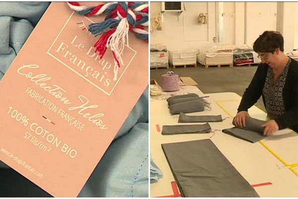 A Gérardmer (Vosges), la collection du linge de lit "Le Drap Français" se décline en plusieurs couleurs.