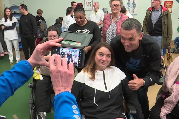 Plusieurs para-athlètes sont venus à la rencontre des patients des Herbiers.