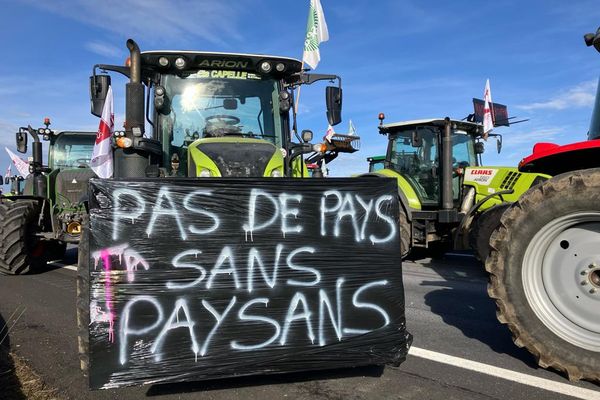 Des agriculteurs du Cantal bloquent l'autoroute A74 dans les deux sens, pour manifester leur colère.