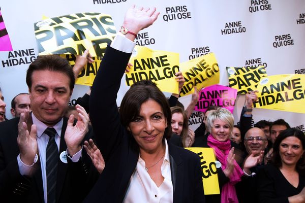 Anne Hidalgo, au moment de sa déclaration après les résultats du 1er tour des Municipales à Paris.