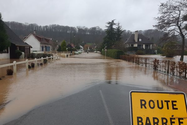 La Canche a débordé lors des inondations de début janvier 2024.