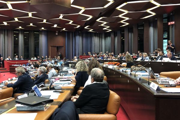 La salle du Conseil au Conseil Régional de Bourgogne-Franche-Comté à Dijon, le 11 octobre 2019